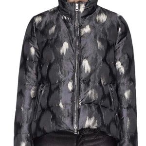 Moncler Jacket leopard print black and sliver